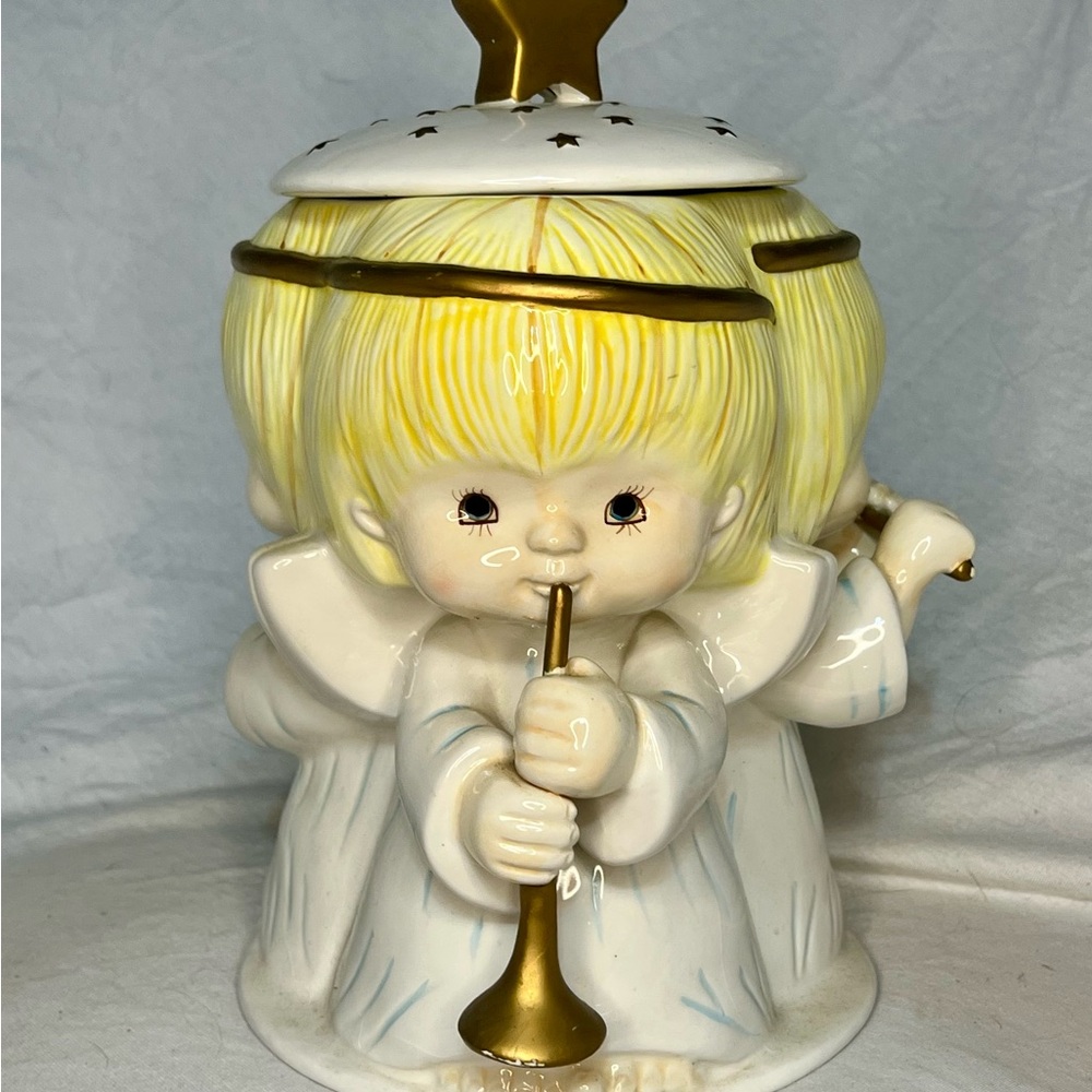 Vintage Hallmark Angel Trio Holiday Christmas Collectible Cookie Jar # 31544